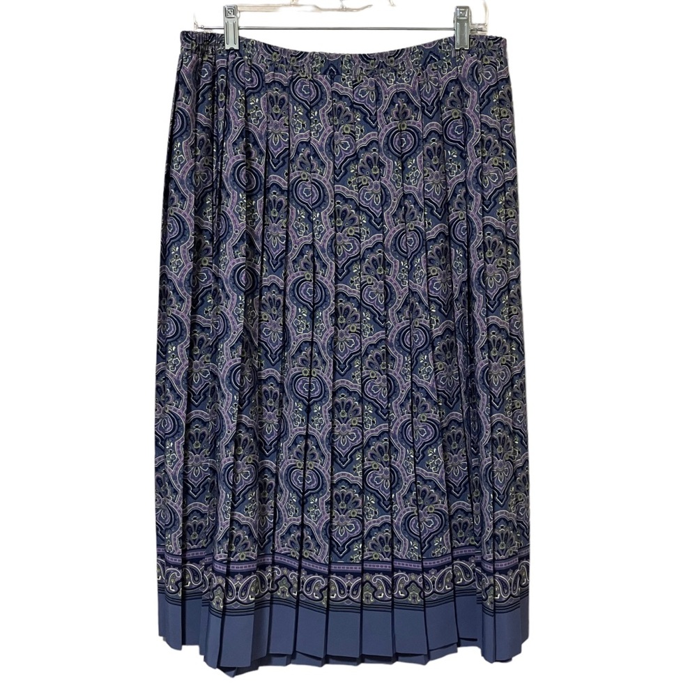 Vintage Leslie Fay Paisley Pleated Skirt